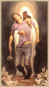 Jesus lifting man up