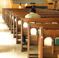 Empty church pews