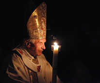 Pope peering through the darkness